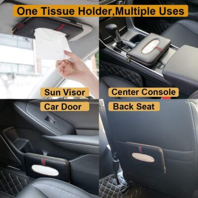 Car Tissue Holder, Car Visor Tissue Holder, Solid Color Auto Tissue Box,  Tissue Case Holder For Car (black)