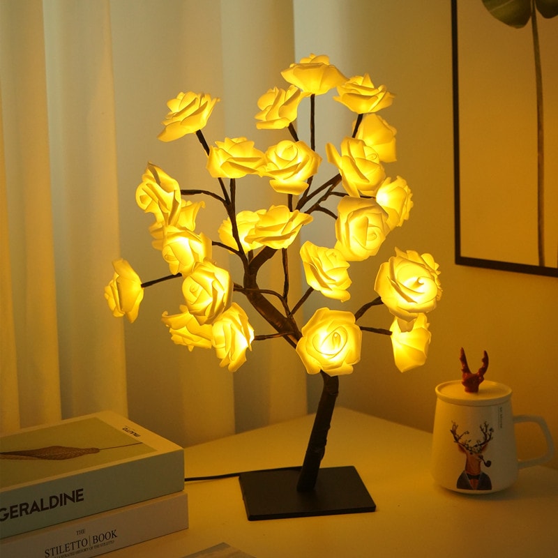 Led Rose Table Lamp - K Dragon Mart Online Shopping | K-DragonMart.QA ...