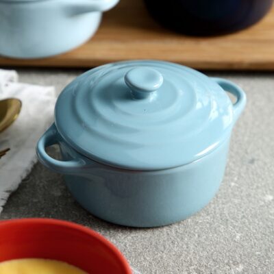Microwavable Ceramic Baking Bowl with Two Ears 230ML