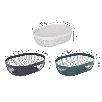 Oval Shape Iron Mesh Storage Basket 30.8*22.5*10.3cm - Image 3