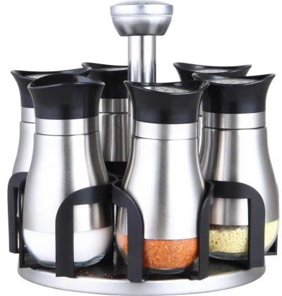 410 Stainless Iron Spice Rack with 6 Jars
