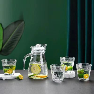 Glass Water Jug with Cup 5pcs Set
