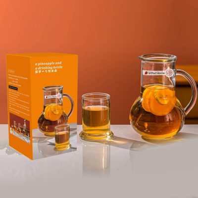 1200ml Glass Drinking Kettle and 250ml Cup 2pcs Set