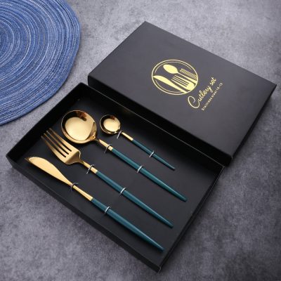 410 Stainless Steel Knife Fork and Spoon 4pcs Set