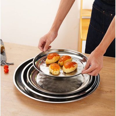 410 Stainless Steel Round Tray - Image 4