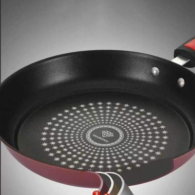 Frying Pan without Lid Wrought Iron with Maifan Stone Coating