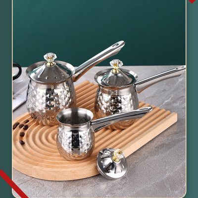 Stainless Steel Coffee Pot 3pcs Set 200ml + 400ml + 600ml - Image 3