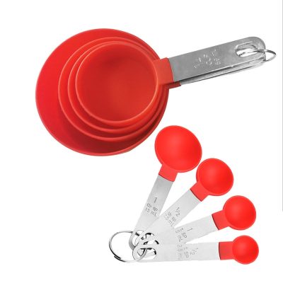 ⁦Stainlesss Steel + PP Measuring Cup and Spoon 8pcs Set⁩ - الصورة ⁦4⁩