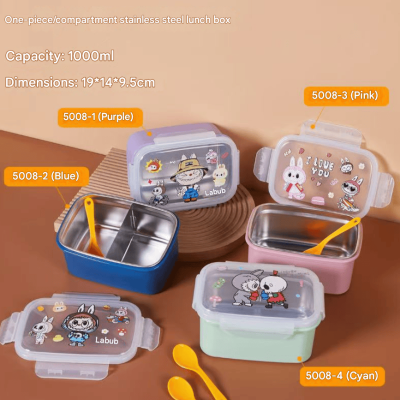 Single Compartment Stainless Steel Lunch Box 1000ml