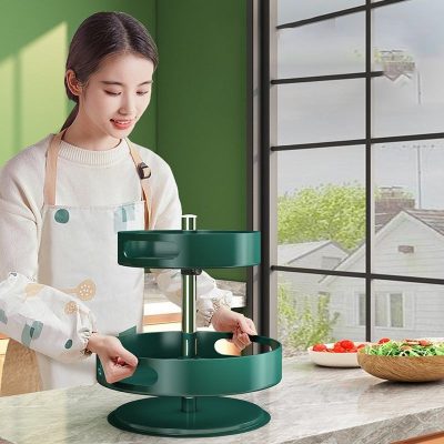 Two Layer Rotating Spice Storage Rack 30.5*35cm - Image 4