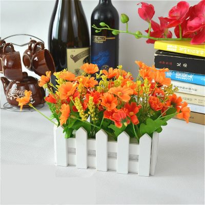 Artificial Flower with Wooden Fence Decoration 16cm - Image 3
