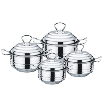 ⁦400 Series Stainless Steel Pot 3pcs Set (16-18-20cm)⁩ - الصورة ⁦2⁩