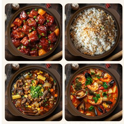 Heat-resistant Brownish - brown Clay Pot 2300ML - Image 5