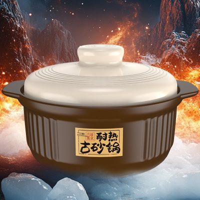 Heat-resistant Brownish - brown Clay Pot 2300ML - Image 2
