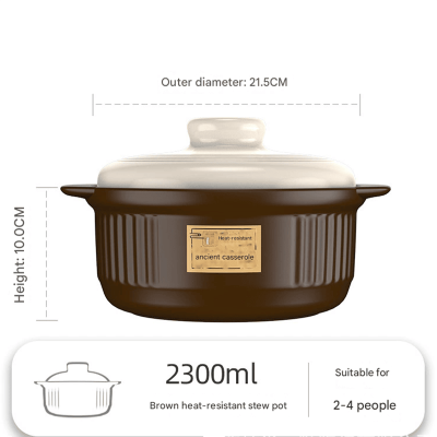 Heat-resistant Brownish - brown Clay Pot 2300ML - Image 3