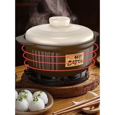 Heat-resistant Brownish - brown Clay Pot 2300ML - Image 4