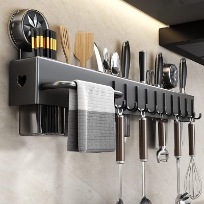Carbon Steel No-drill Kitchen Storage Rack with Suction Cups 50*5.8*6.6cm - Image 4