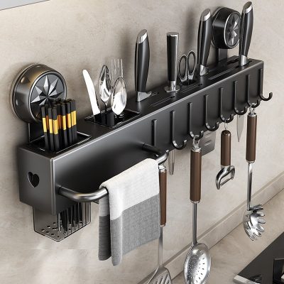 Carbon Steel No-drill Kitchen Storage Rack with Suction Cups 50*5.8*6.6cm - Image 5
