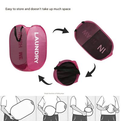 ⁦Foldable Laundry Basket with Handle 36*36*58cm⁩ - الصورة ⁦8⁩