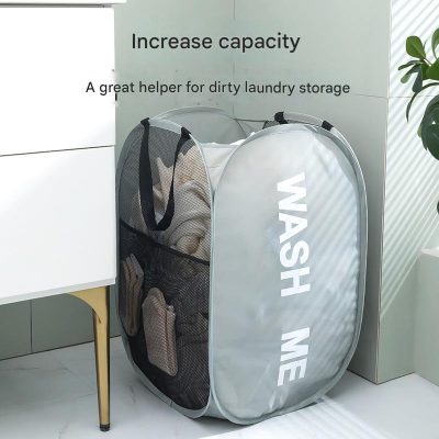 ⁦Foldable Laundry Basket with Handle 36*36*58cm⁩ - الصورة ⁦12⁩