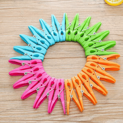 Multi-colored Plastic Clothes Clips 7.3*1.4cm 24pcs Set