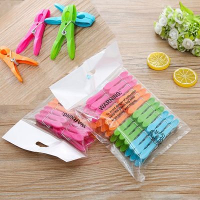 ⁦Multi-colored Plastic Clothes Clips 7.3*1.4cm 24pcs Set⁩ - الصورة ⁦3⁩