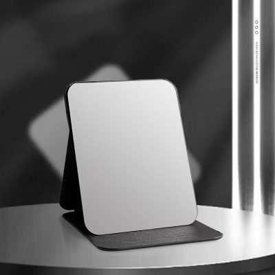 Portable PU Leather Folding Makeup Mirror with Frame 20.5*15.5cm - Image 3