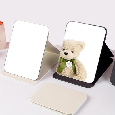 Portable PU Leather Folding Makeup Mirror with Frame 20.5*15.5cm - Image 5