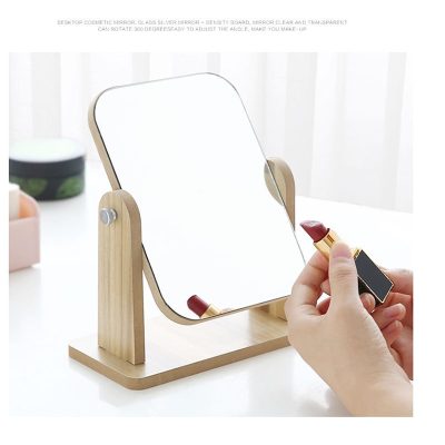 Rotating Mirror with Wooden Stand 25*28*19cm