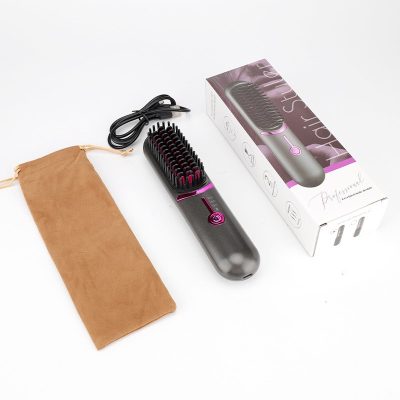 USB Rechargeable Portable Hair Straightener Curling Comb