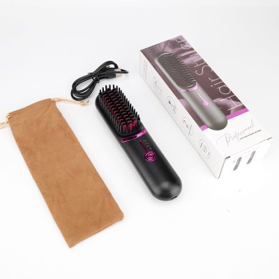 ⁦USB Rechargeable Portable Hair Straightener Curling Comb⁩ - الصورة ⁦3⁩