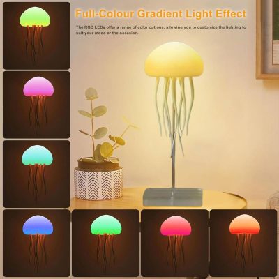 Type-C Charging Voice-activated Jellyfish Lamp with Dancing Legs and Multi-color Function