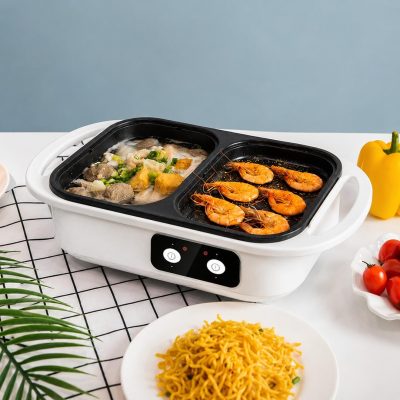2-in-1 Multifunctional Electric Barbecue Grill & Hot Pot 34*21.5*13cm