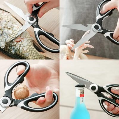 ⁦Multi-functional Stainless Steel Kitchen Scissor 20.5*9*3cm 112g⁩ - الصورة ⁦3⁩