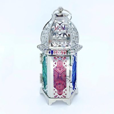 Iron and Glass Arabic Ramadan Decoration Lantern 9*8*22cm - Image 4