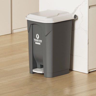 Trash Bin Gray Bucketwith White Lid 80L47*42*68.5cm