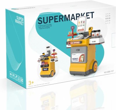 Supermarket Checkout Counter Playset  + Electric Scanner & Card Reader