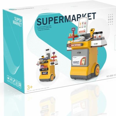 Supermarket Checkout Counter Playset  + Electric Scanner & Card Reader