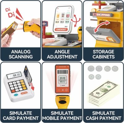 Supermarket Checkout Counter Playset  + Electric Scanner & Card Reader - Image 3
