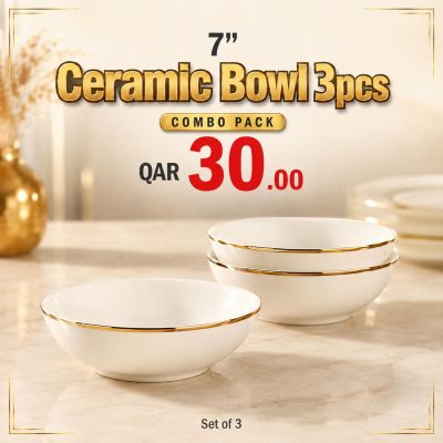 7'' Ceramic Bowl 3pcs