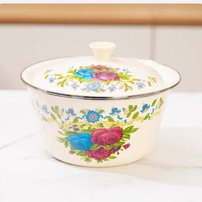 Enamel Basin with Lid - Image 3