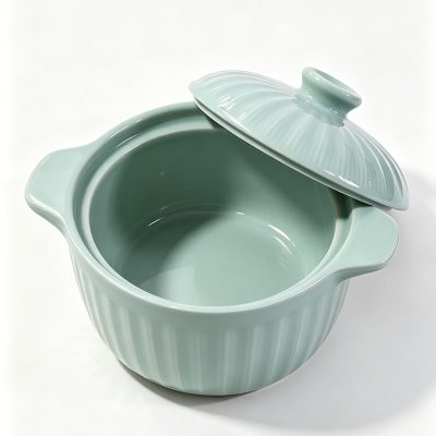 Colored Glaze Ceramic Stew Pot 1.6L - Image 2