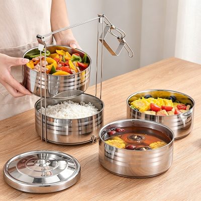 3 Layer Stainless Steel  Insulated Lunch Box 20cm