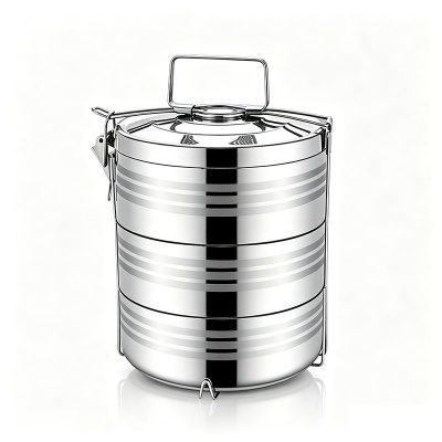 3 Layer Stainless Steel  Insulated Lunch Box 20cm - Image 2