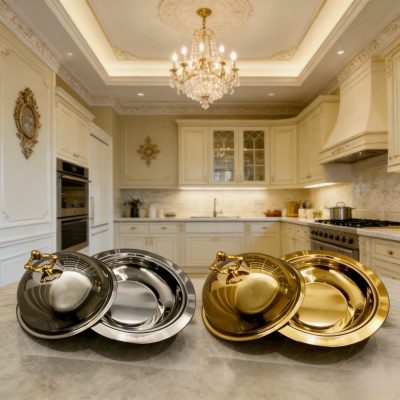 410 Stainless Steel Serving Tray with Lid - Image 4