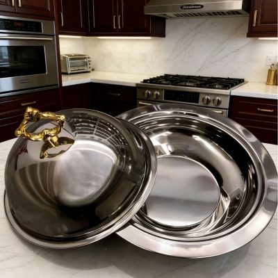 410 Stainless Steel Serving Tray with Lid - Image 5