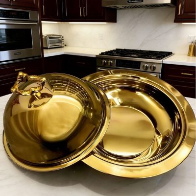 410 Stainless Steel Serving Tray with Lid - Image 6