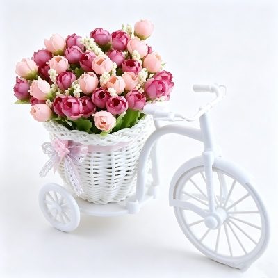 Bicycle Planter with Spring Tea Rose - Image 2
