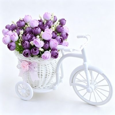 Bicycle Planter with Spring Tea Rose - Image 4