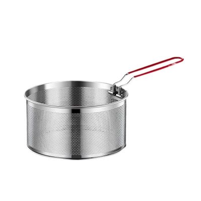 201 Stainless Steel Round Frying Basket with Detachable Handle